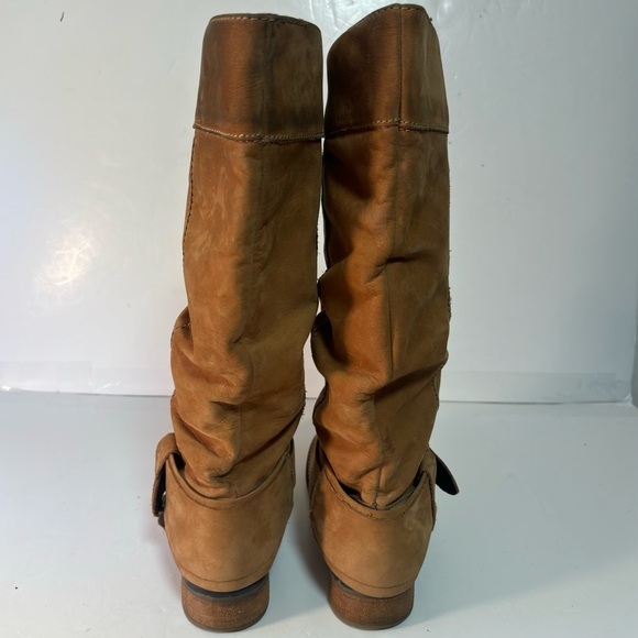 ALDO 7 Tall Knee Pull on boots low heel suede strap & buckle detail pre-LOVED - Picture 8 of 15
